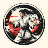 Martial arts hero in white gi