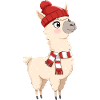 Alpaga d'hiver avec bonnet et écharpe