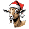 Christmas Goat in Santa Hat