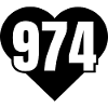 Number 974 in black and white