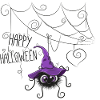 Lila Hexe Spinne Halloween