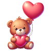Teddybär mit Herzballon