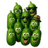 Troupe de concombres verts