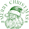 Green Santa Crest Christmas Logo