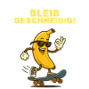 Banana Skateboard Stay Supple Illustration