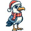Seagull with Christmas Hat