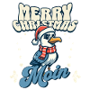 Merry Christmas Moin - Möwe mit Weihnachtsmütze
