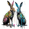 Two Street Art Bunnies