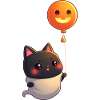 Halloween Cat with Halloween Pumpkin
