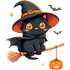 Halloween Cat with Halloween Pumpkin