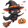 Halloween Cat with Halloween Pumpkin