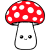 Champignon Heureux Mignon Visage Souriant Kawaii