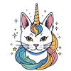 Regenbogen Einhorn Katze