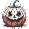 Bunter Kürbis Horror