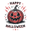 Pumpkin Retro Happy Halloween