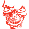 Red Stylized Skull Illustration
