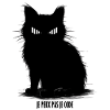 Black geek cat fierce silhouette