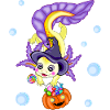 Halloween Axolotl Witch Pumpkin