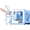 Funny Rabbit Nerd Programmer 3D Printer