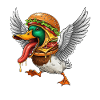 Funny Halloween Duck Burger Cheeseburger Monster