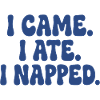 I Came I Ate I Napped