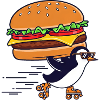Sjove Pingvin Cheeseburger Cool Rulleskøjter