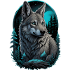 Mystic Wolf at Full Moon