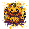 Halloween Pumpkin Trio Art Print