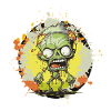 Zombie éclaboussures dessin animé