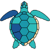 Mosaic Turtle Stained Glass Look