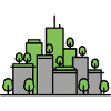 Green City Silhouette Vector