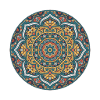 Mandala Circle Pattern in Blue Gold
