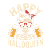 Happy Hallqueen Skelett mit Biergläsern