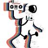 Rainbow Astronaut Radio - T-Shirt Drôle