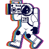 Rainbow Astronaut Radio - Funny T-Shirt