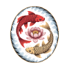 Koi Fish Lotus Flower Wave Art
