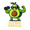 Hearty Avocado Muscle Hero Fitness Illustration