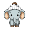 Elephant Winter Animal Baby Comic