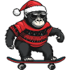 Gorille Noël drôle