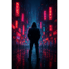 Néon nocturne dans la cyber-cité