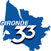 Carte Gironde 33 en Bleu