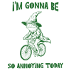 Funny Frog Wizard Riding A Bicycle Sassy Humor 