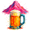 Buntes Bier Splash Motiv