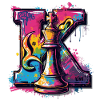 King in Graffiti Artwork Chess