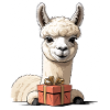 Alpaca with gift box
