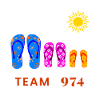 Team 974 Tropical Sun Flip Flops