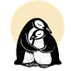 Hugging Penguins Duo