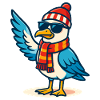 Coole Möwe mit Sonnenbrille & Mütze