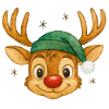 Reindeer with Santa hat