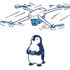 Drohne und Pinguin